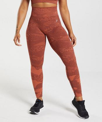 Dámské Legíny Gymshark Adapt Camo Seamless Červené Růžové Hnědé | CZ 4030DFM